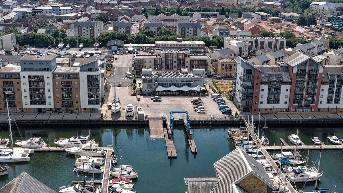 Hall & Woodhouse Portishead exterior and marina